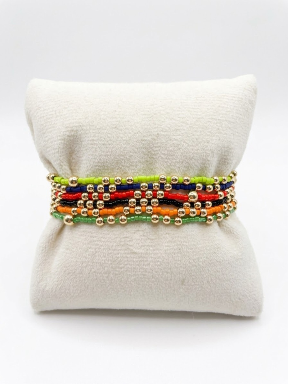6 multi colored Stackable Bracelets. ENewton Inspired. 6.25”